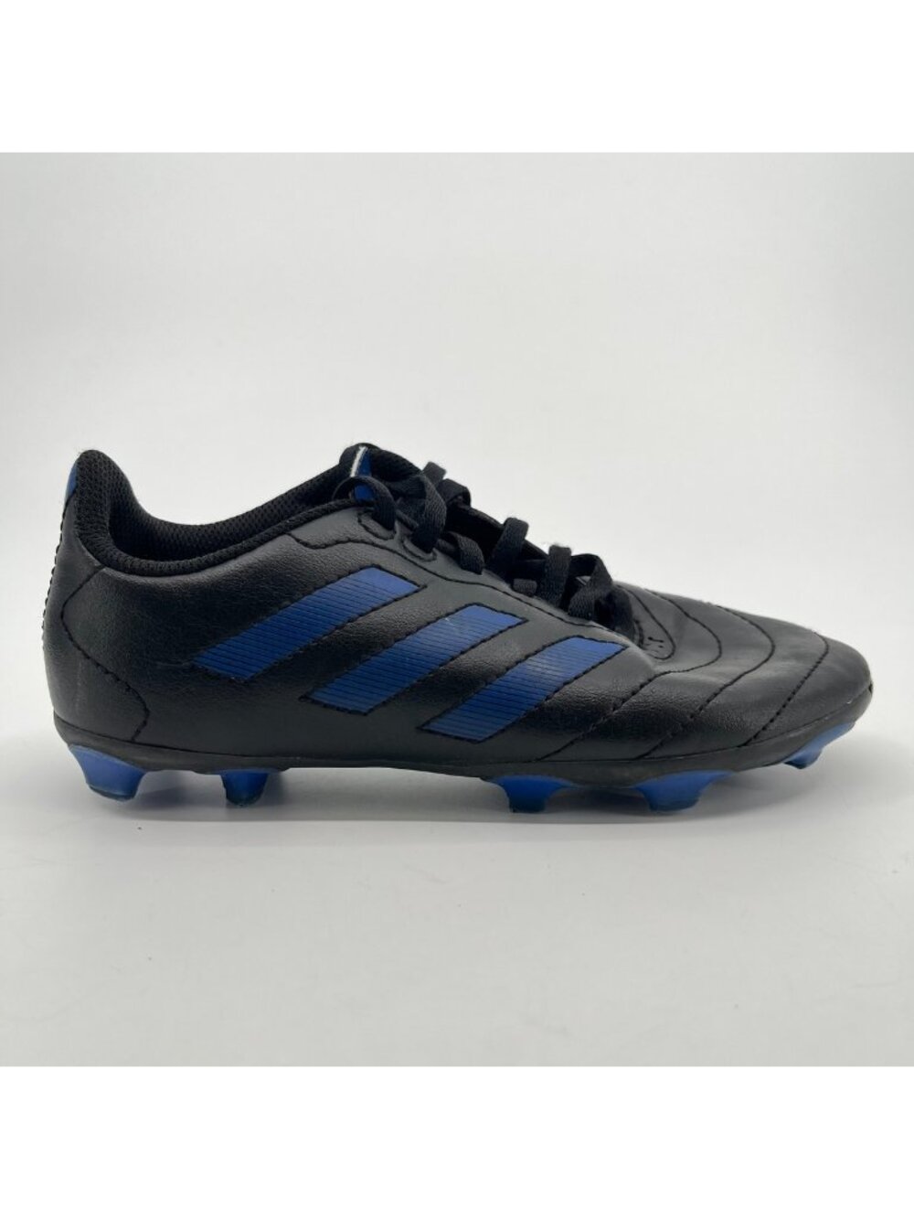 Adidas Goletto VIII FG Boys Size 1.5Y Black Blue Running Outdoor Soccer Cleats